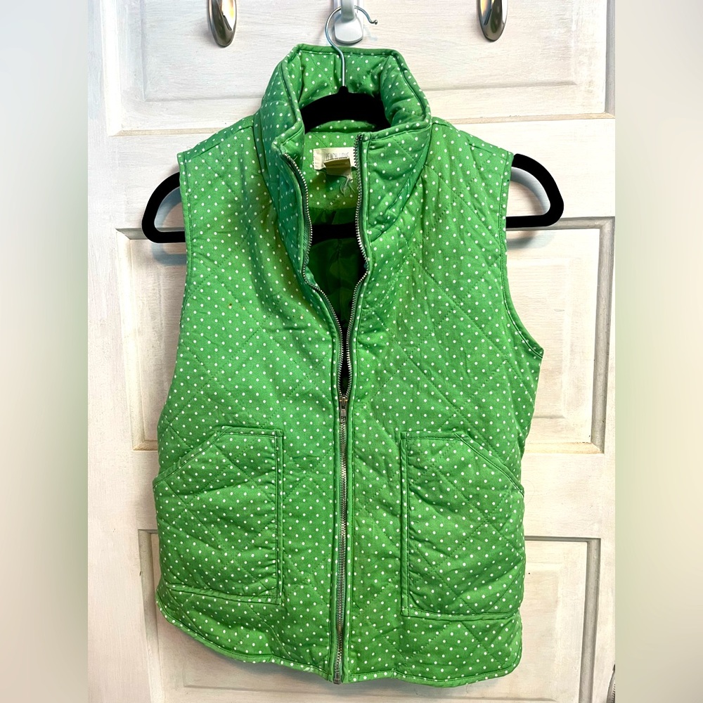 Green polka dot vest